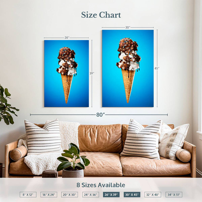 Yarlin Triple Scoop Ice Cream, 39" H x 26" W