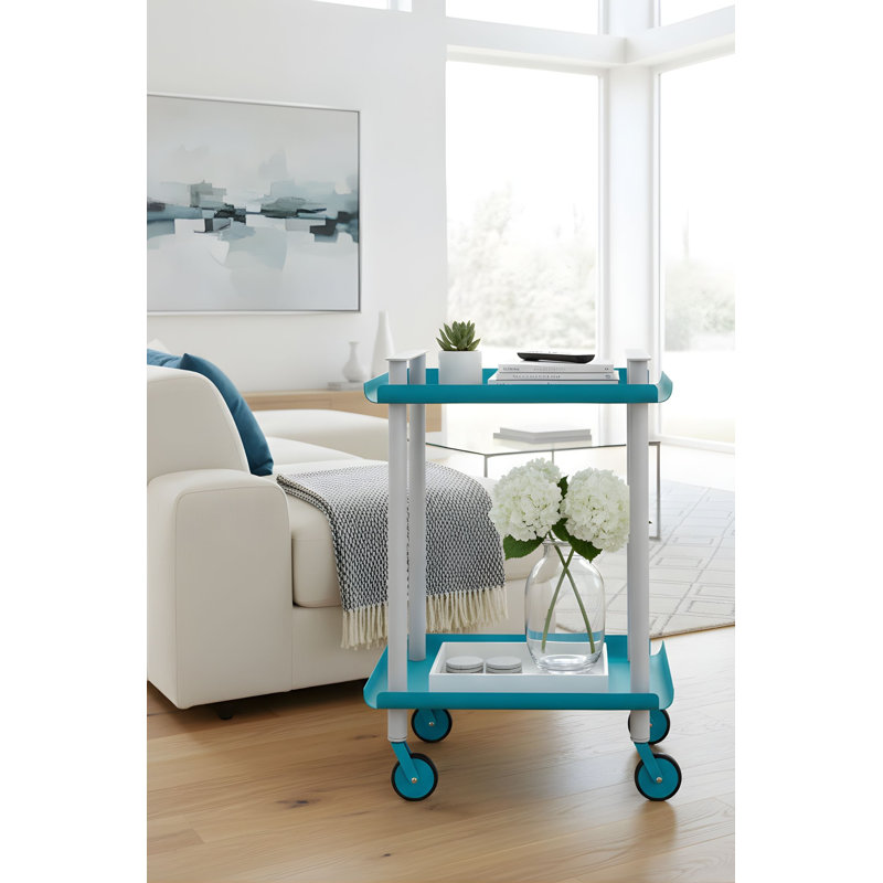 Zeigler Serving Cart, Grey, Blue