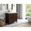 Teck de 36 po Sonoma X P 22 po D Meuble-lavabo de salle de bain en noyer foncé avec quartz Cove Edge-108394029