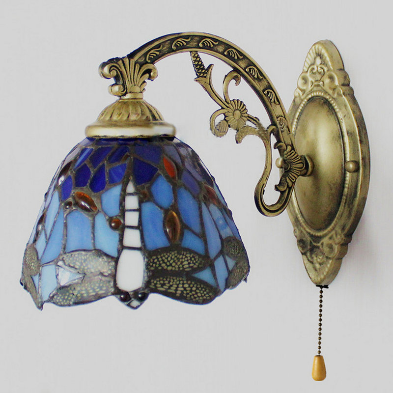 Applique murale en bronze à 1 lumière Halli, Bleu