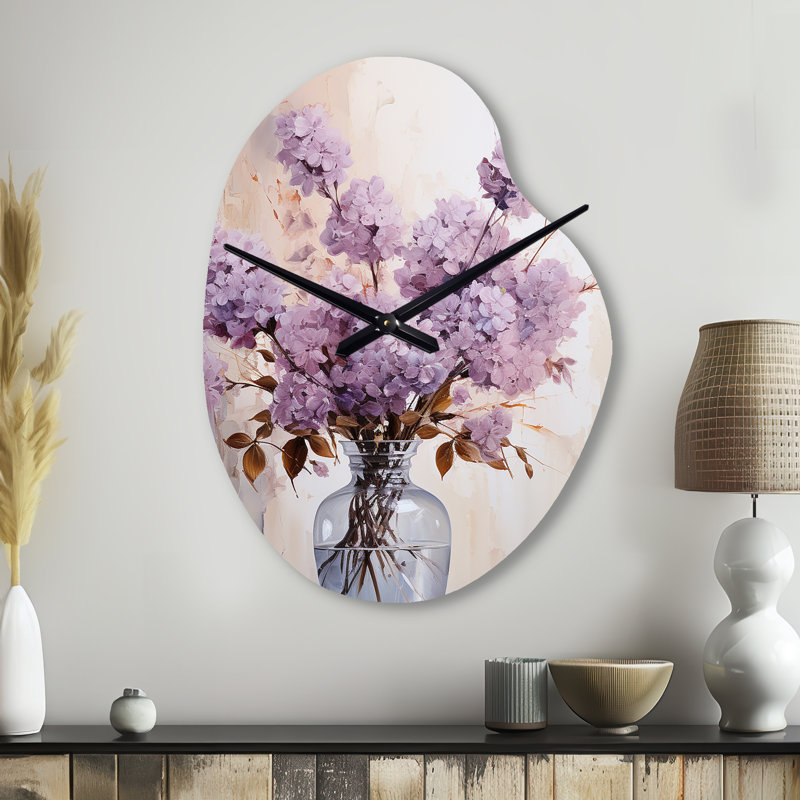 Horloge murale lilas lavande Serenade II - lilas asymétrique, Petit