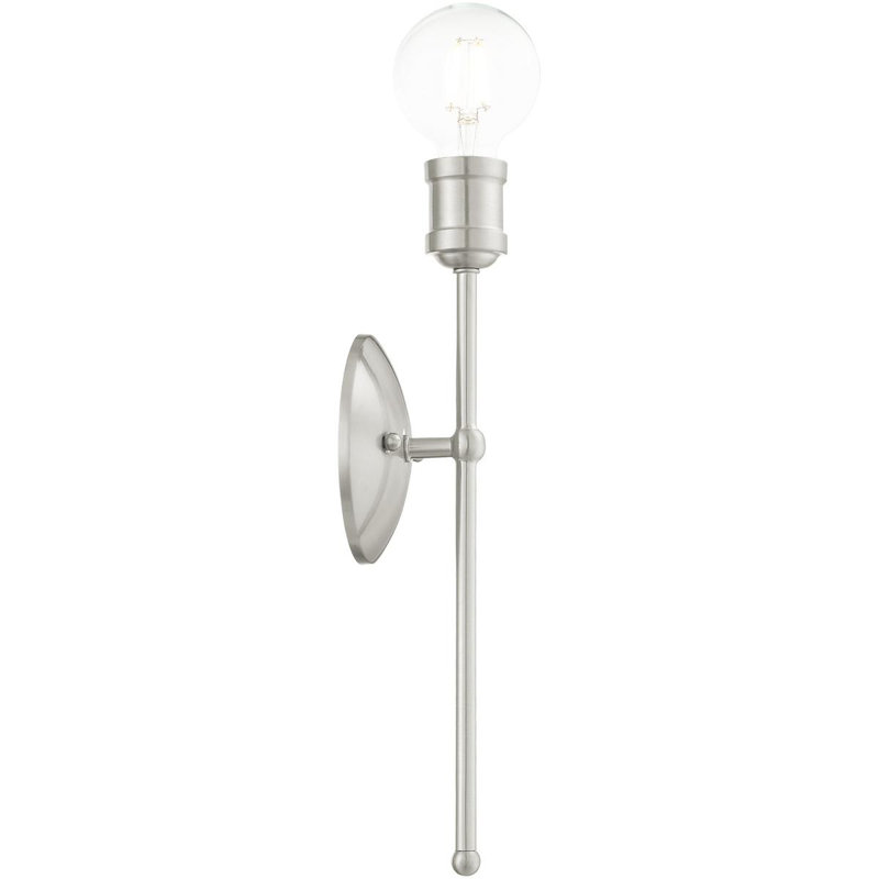 5 Wall Sconce with Steel Base - Modern Lighting Fixture., Brushed Nickel