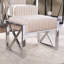 Repose-pieds Ellison Velveteen, champagne et chrome
