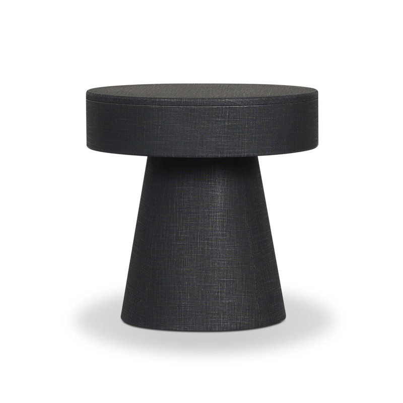 Chiro Nightstand-Black Linen, Black Linen