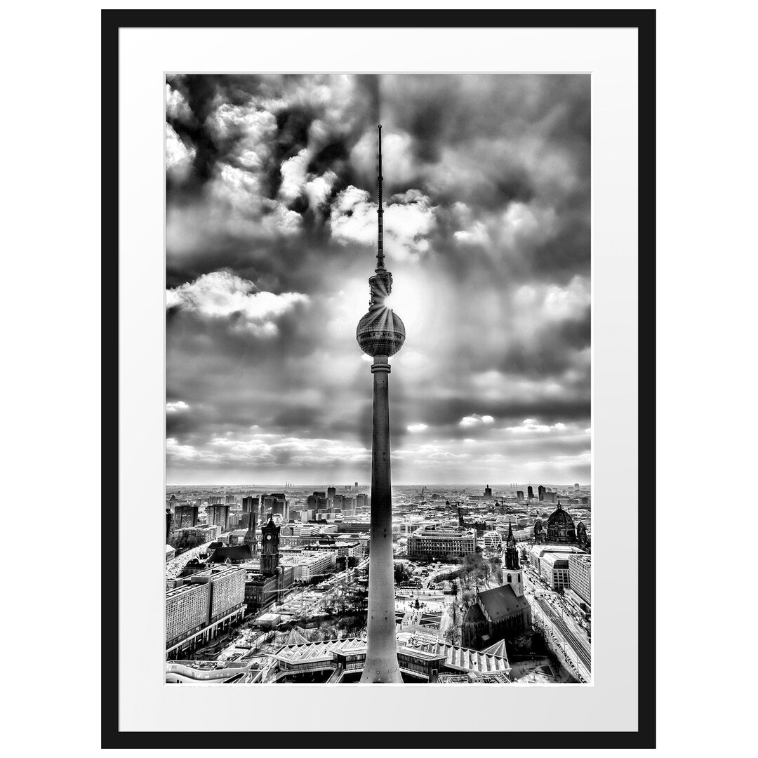 Gerahmtes Poster Großstadt Fernsehturm Berlin City