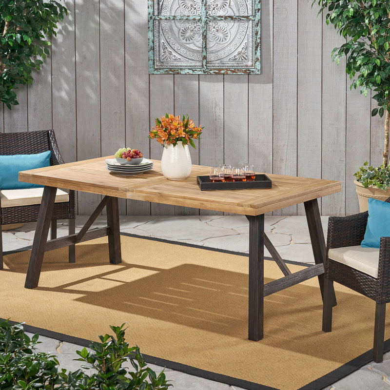 Ensemble repas d'extérieur avec 2 bancs et 1 table repas (3 pièces), Marron clair