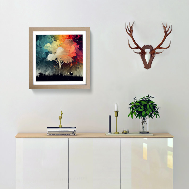 Thunderstorm Graphic Art - Framed Print, Oak