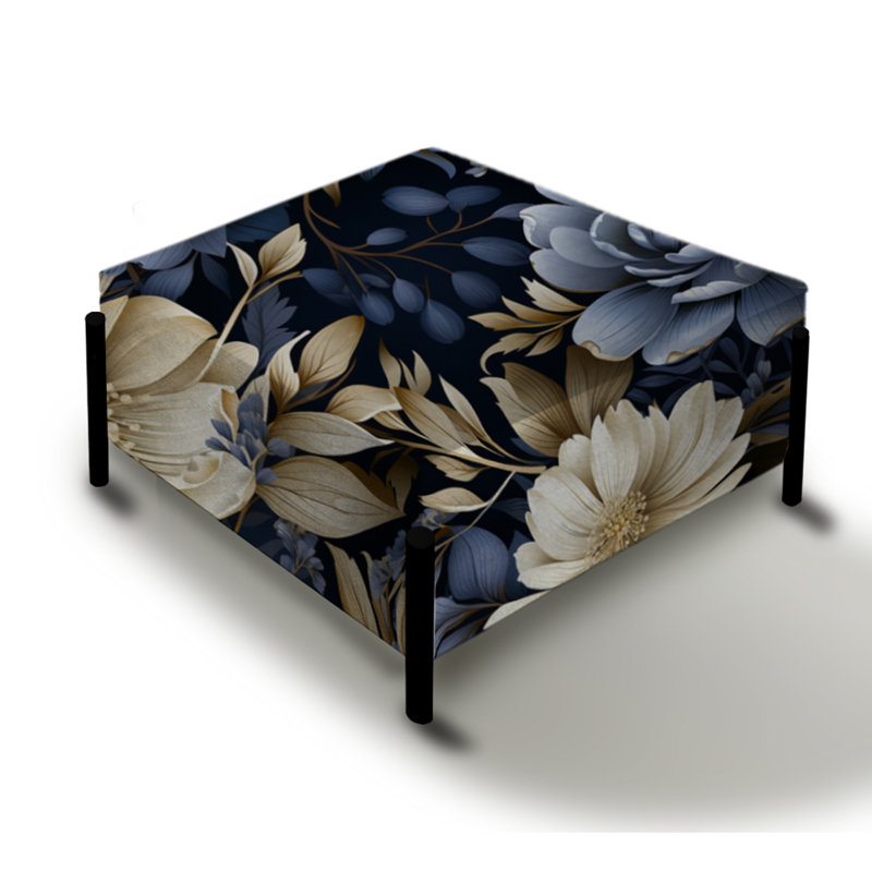 Midnight Symphony Moody Patterns - Grand repose-pieds carré floral