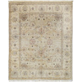 Agra Wool Oriental Area Rug in Beige