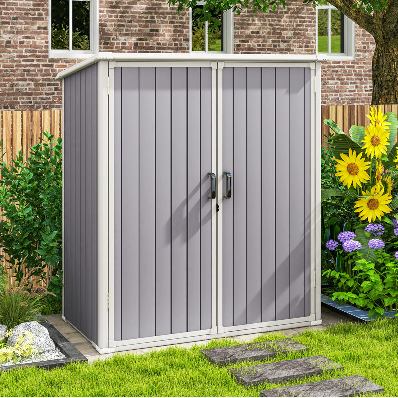 5 ft. W x 3 ft. D Horizontal Storage Shed, Gray