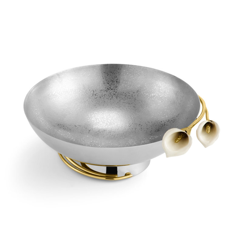 Calla Lily Bowl, 4" H x 9" W x 10" D