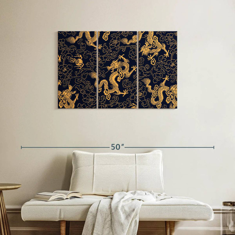 Motif oriental de dragons Kerner, H 24 po x l 38 po