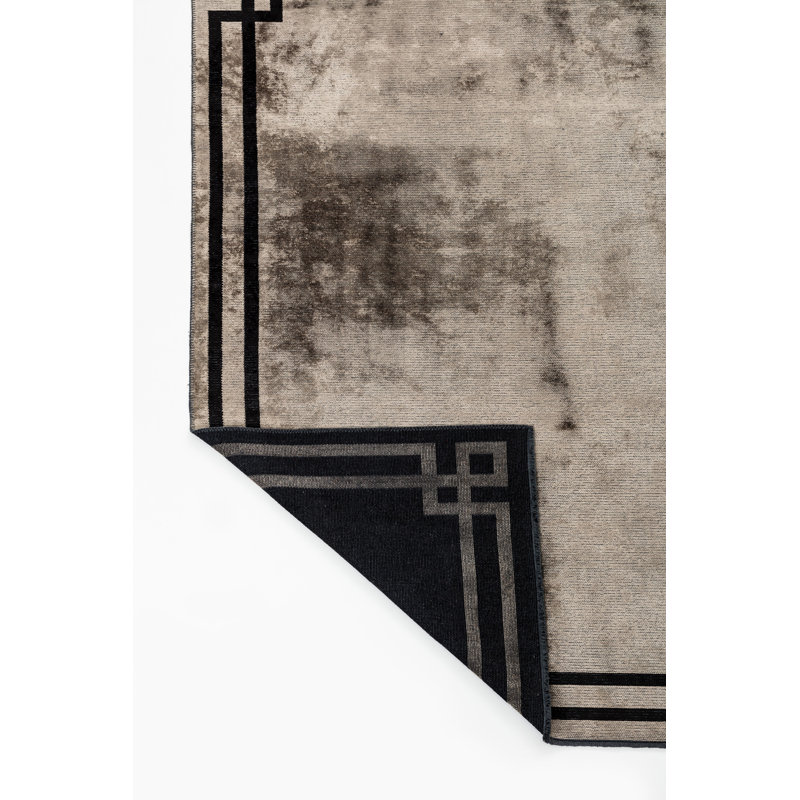 Rapture Taupe Black No Pattern And Not Solid Color Luxury Area Rug, Rectangle 7'10" x 11'2"