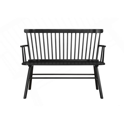 Casual Farmhouse Relaxed Vintage Wood Spindle Back Bench Wooden Chair