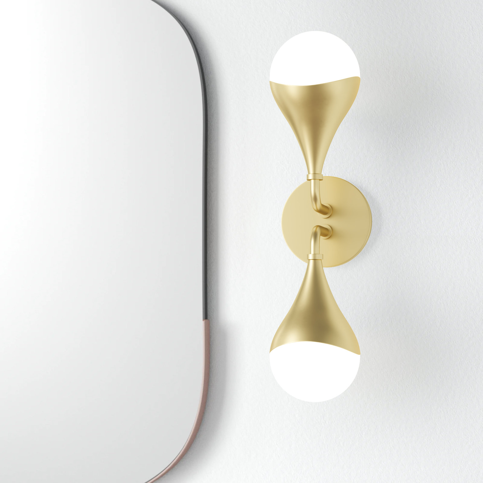 Algiers 2 Light Bath Sconce, Aged Brass
