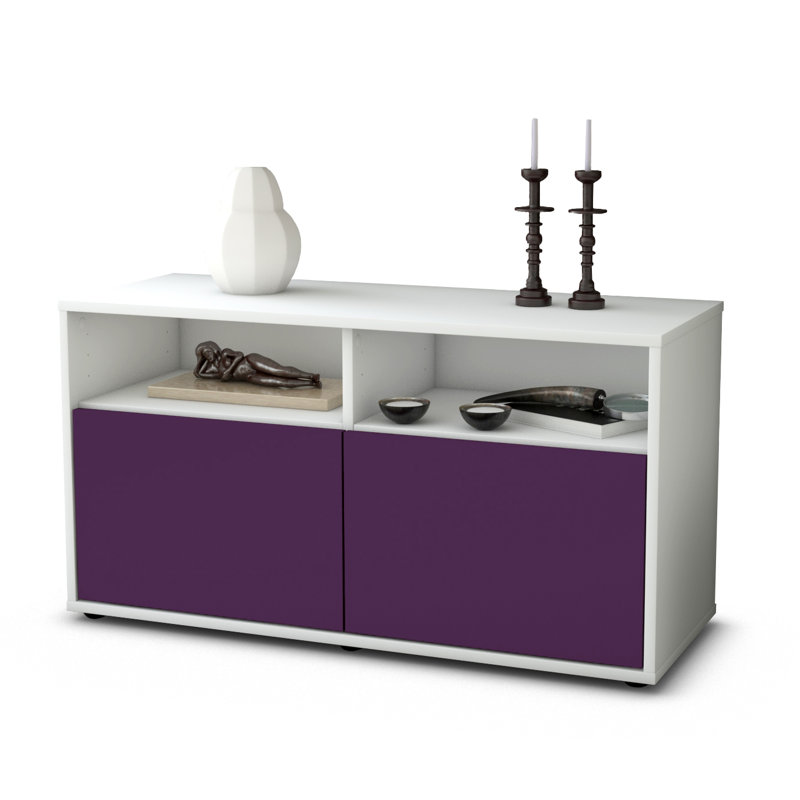 Odum 92cm W Chest of Drawers, High gloss white/Purple