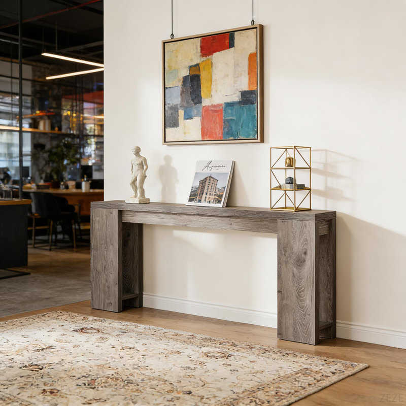 Wood Entryway Table,Console Table,Side Table, Dark Gray