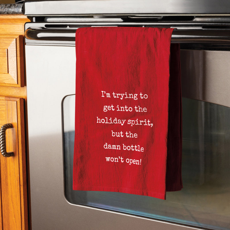  Serviette de cuisine «Get Into The Holiday Spirit» - 28 po x 28 po
