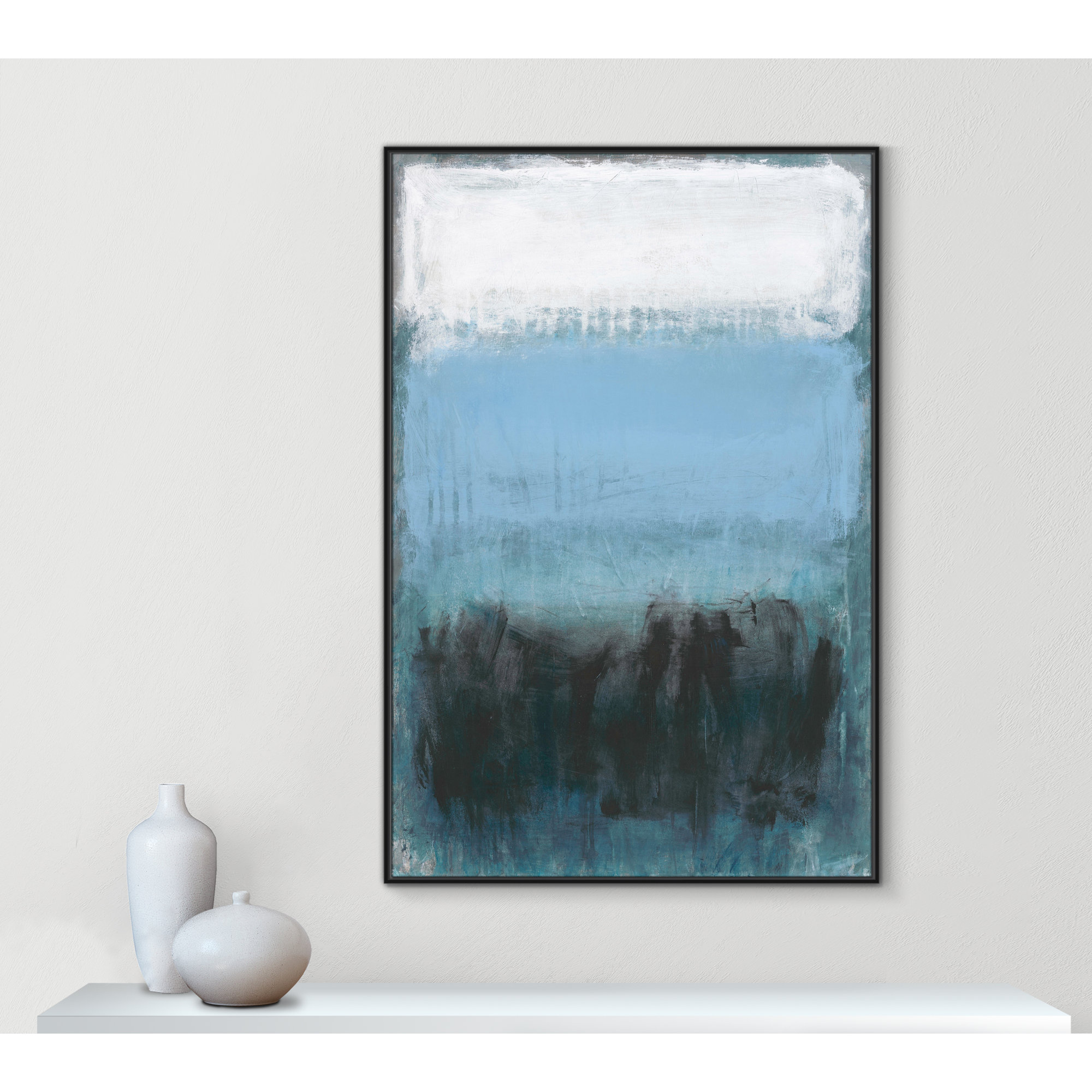 Coastal Nightfall by Filippo Ioco - Print, Black Framed Canvas, 61.5" H x 41.5" W x 2" D, No Mat