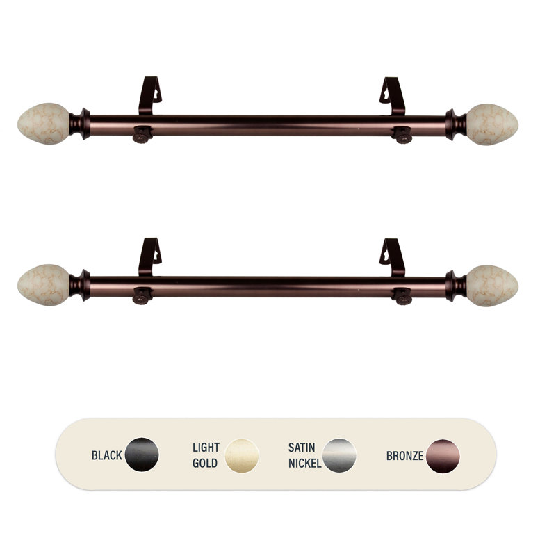 Tringle à rideaux simple réglable de 12 à 20 po, Bronze