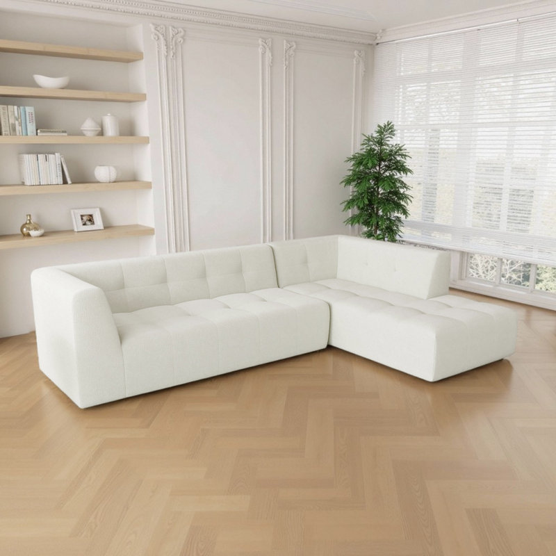 Canapé modulaire en chenille 112,2 po, Chenille beige