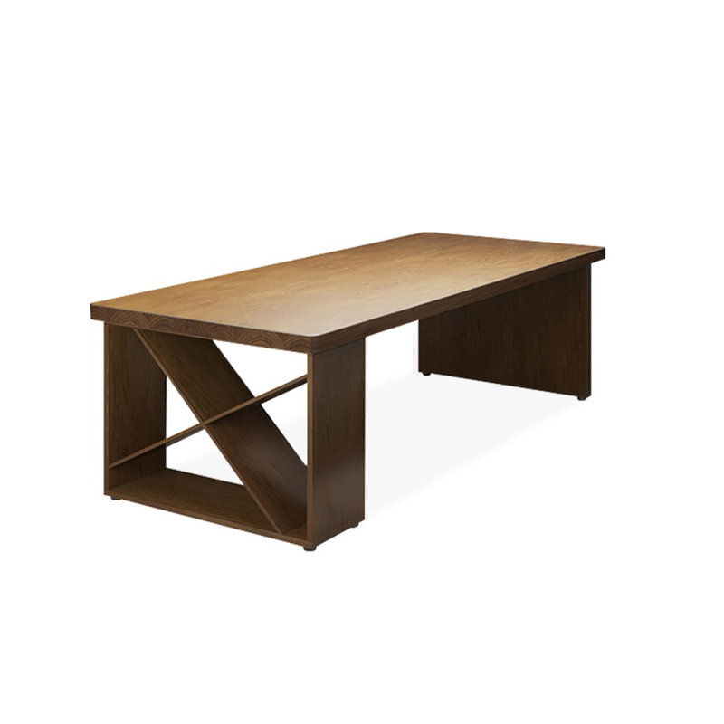 Bureaux rectangulaires en bois massif noyer clair, H 29,53 po x l 78,74 po x P 31,5 po