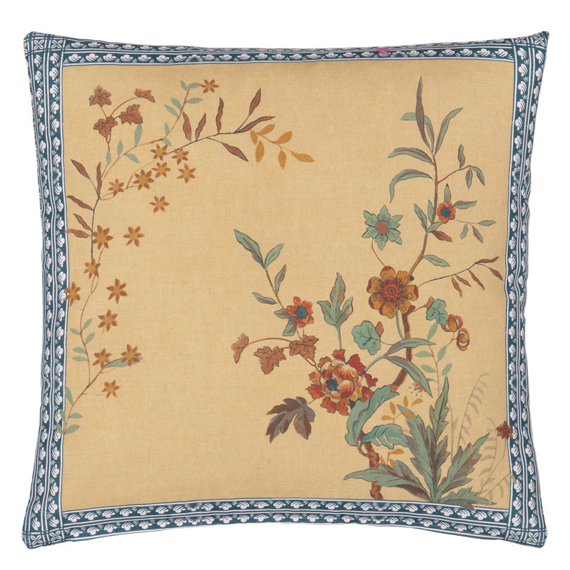 Peacock Toile Sepia Decorative Pillow
