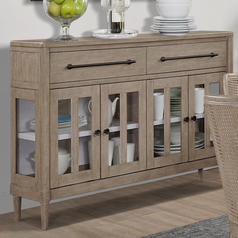 Buffet avec portes d'armoire en verre