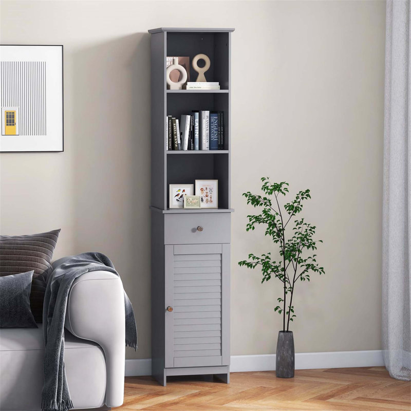Aadhith Freestanding Linen Cabinet, Grey
