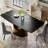 Hobart Modern Dining Table with Rectangular Sintered Stone Tabletop, Carbon Steel Leg-194402285-183322197