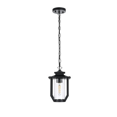 Luminaire suspendu d'extérieur noir Alfonsina 7 pouces