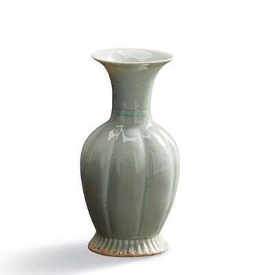 Vase de table intérieur / extérieur vert en porcelaine 8,3 po