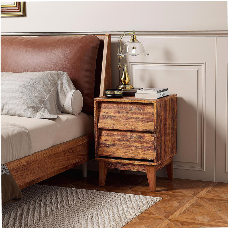 2 tables de chevet de style rétro et inclinées, fabriquées en panneau de fibres à densité moyenne, table de chevet moderne de style Mid-Century, table de chevet, table de chevet de chambre à coucher