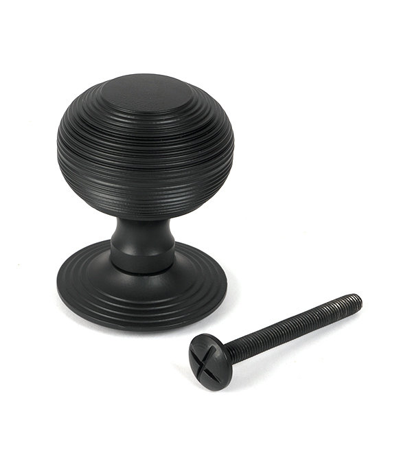 Pewter Beehive Centre Door Knob, Matt Black
