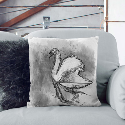 Swan Cushion with Filling