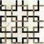 Labyrinth 11x11 Polished Nero Lined Marble Mosaic Tile