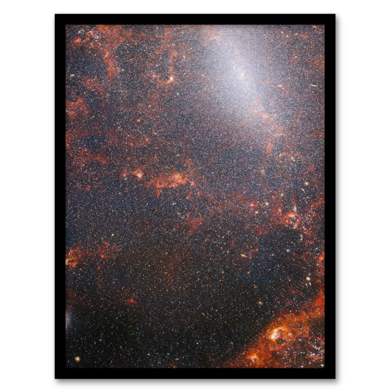 NASA James Webb Space Telescope Peers Behind Bars Of NGC 5068 Red Spiral Galaxy - Single Picture Frame Print