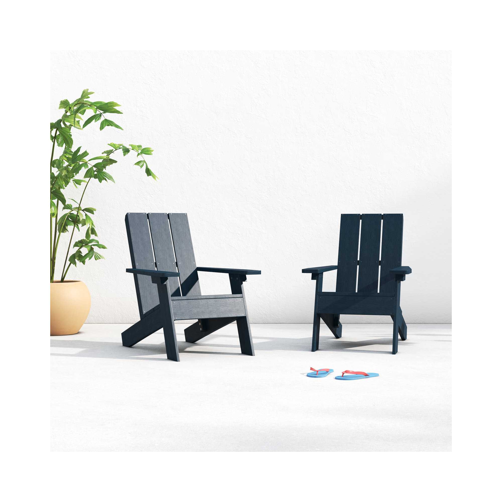 Byrnes Outdoor Adirondack Set, Blue