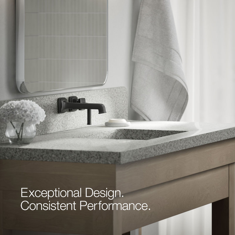 Riff Wall-Mount Single-Handle Bathroom Sink Faucet, Matte Black