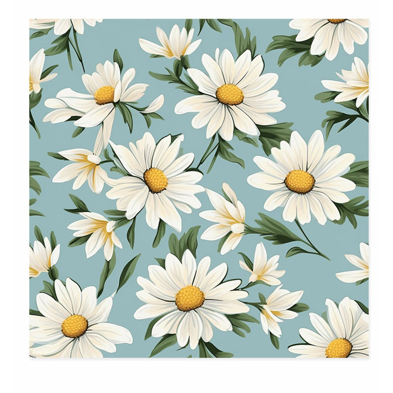 Floral Daisy Flowers, impression d'art moderne sans cadre, H 14 po x l 14 po