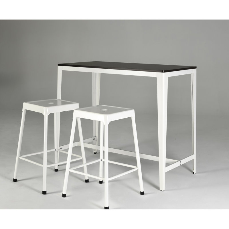 2 tabourets de comptoir - métal, thermolaqué blanc, métal moderne avec revêtement Vibe de 2 pour îlots de cuisine