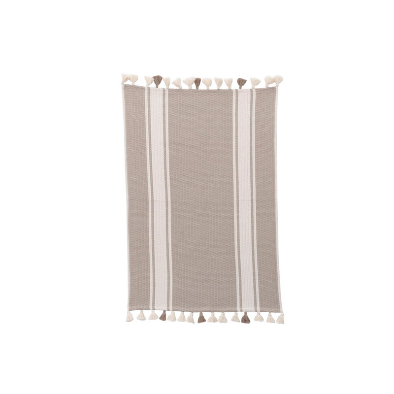 Tapis pour salle de bain Encanto, Beige / Blanc