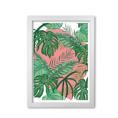 Abstract Leaves with Background 1 Piece Single Picture Frame Wall Art