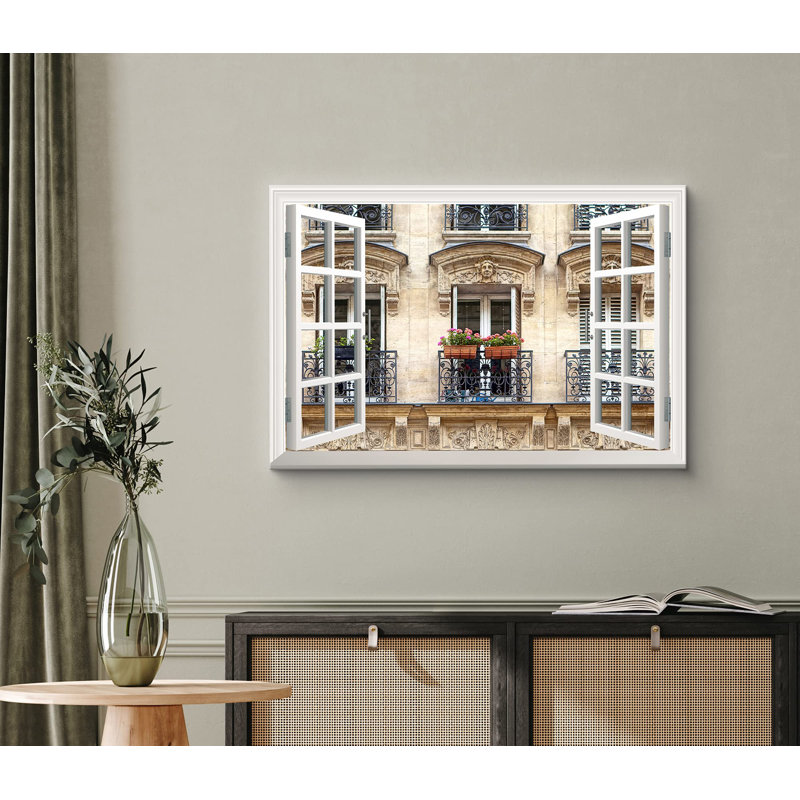 "Vue de fenêtre de l'architecture italienne, nature, photographie de villes, réalisme, paysage rustique" sur