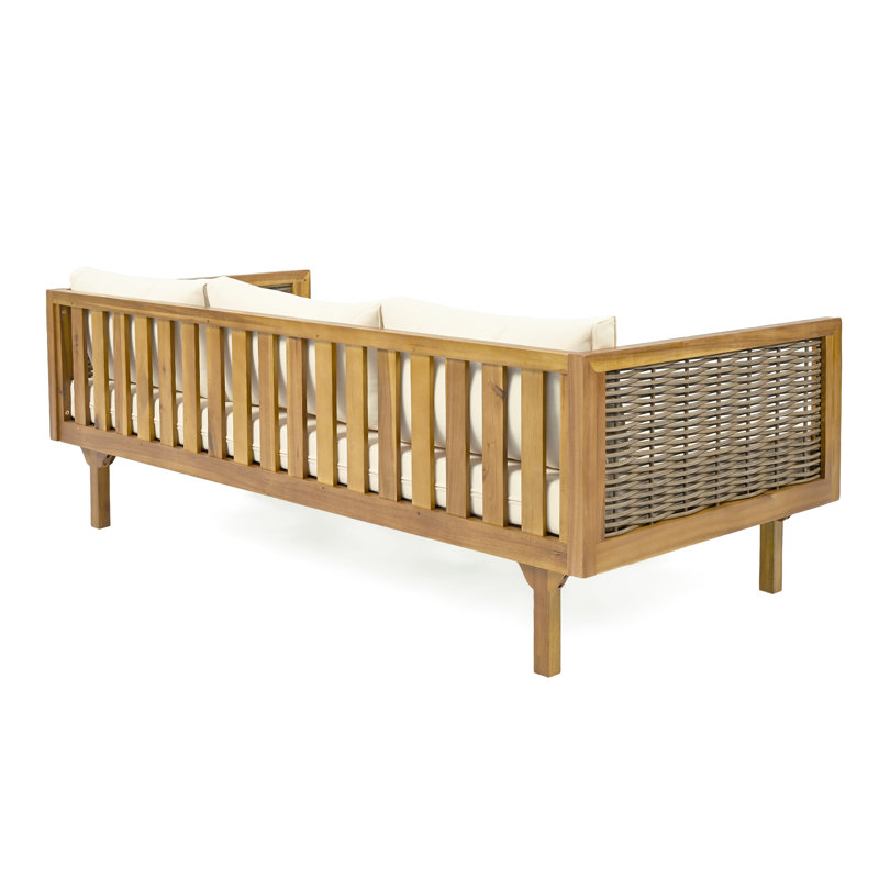 Outdoor Teak Patio Daybed with Cushions, Cream