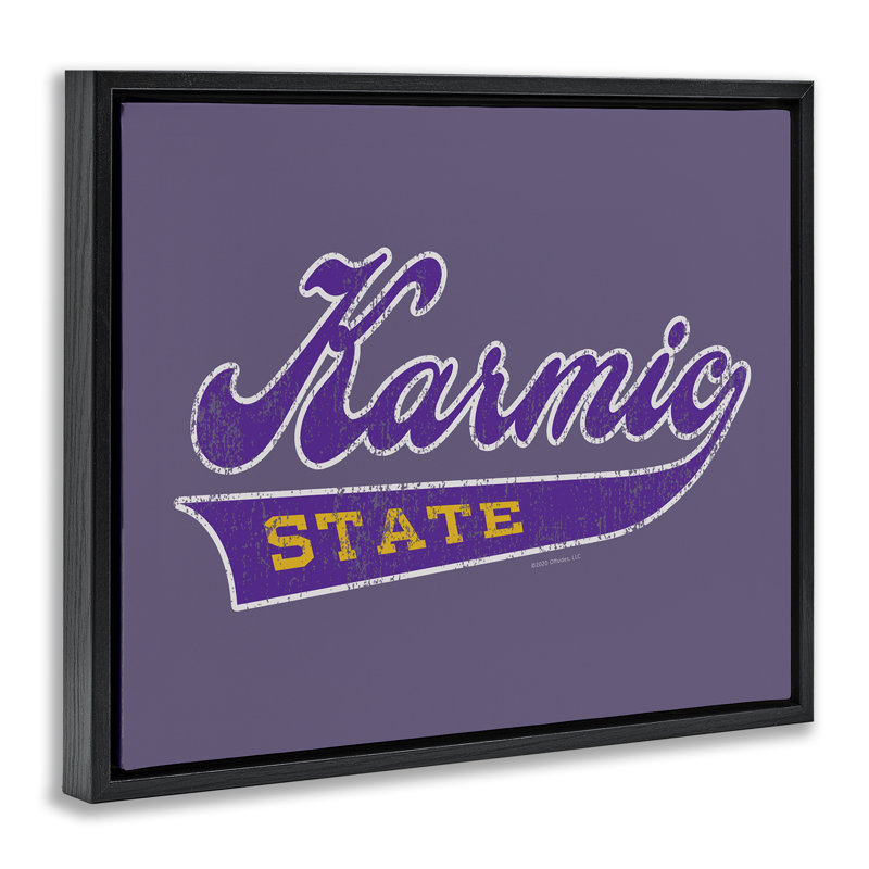 Art mural sur toile Karmic State Varsity, H 25 po x l 31 po, Cadre flottant noir de jais