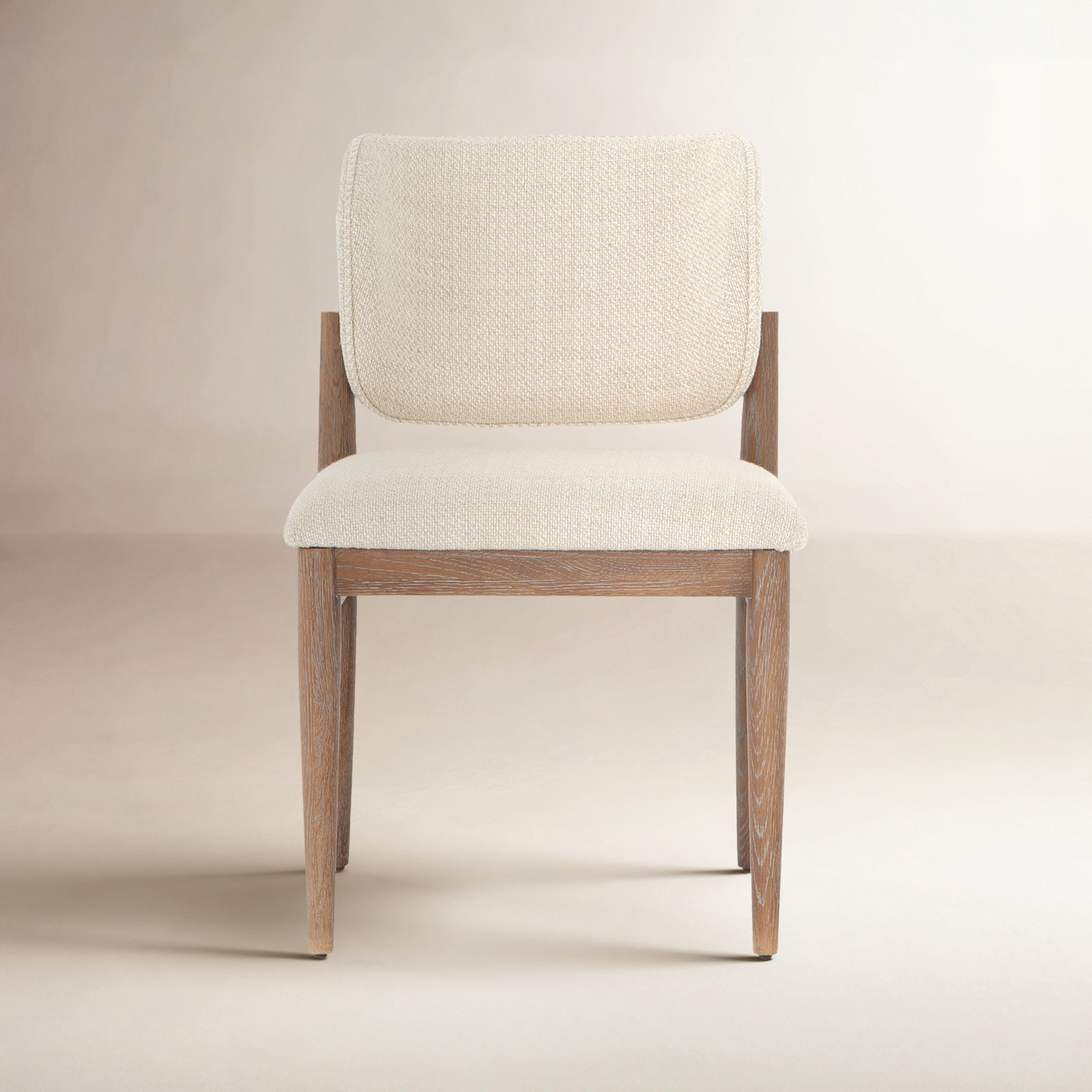 Lucille Dining Chair, Irving Taupe Polyester Blend/Pecan Whitewash