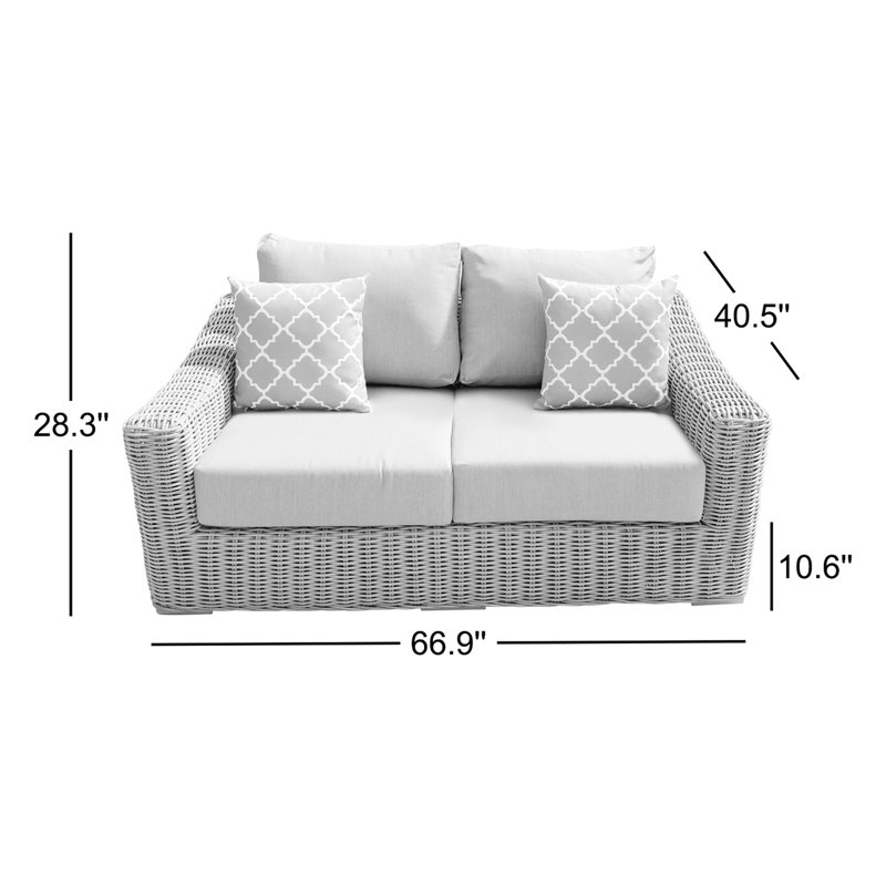 Causeuse avec coussins Sommerville, Gris clair
