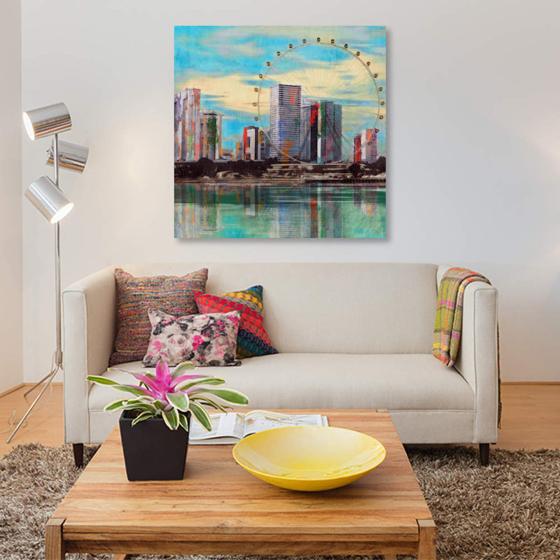 «Sunset Roundabout», reproduction sur toile, H 37 po x l 37 po x P 1,5 po, Toile tendue, Pas de tapis