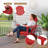 Folding Adirondack Chair With Cushion & Cup Holder, Hdpe Outdoor Fire Pit Chairs With Wood-like Grain-889881387